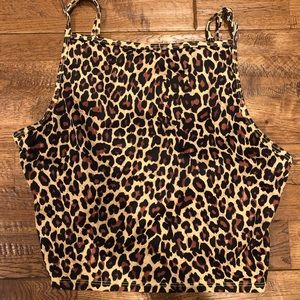 Kortni Jeane Leopard High Neck Top